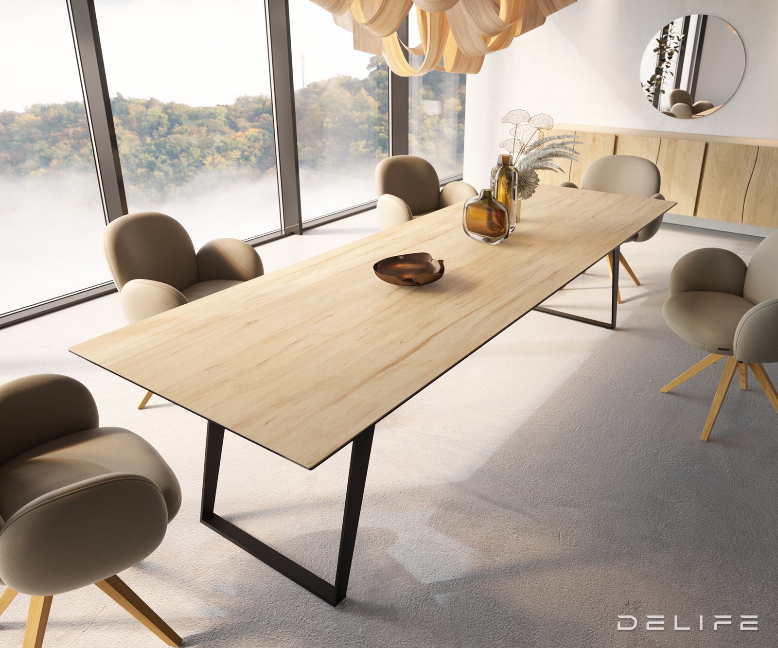 Blagovaonski stol Edge 300x100cm, Materijal: Keramika Laminam Sabbia