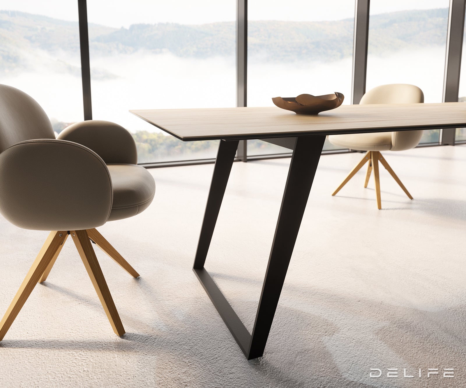 Blagovaonski stol Edge 300x100cm, Materijal: Keramika Laminam Sabbia