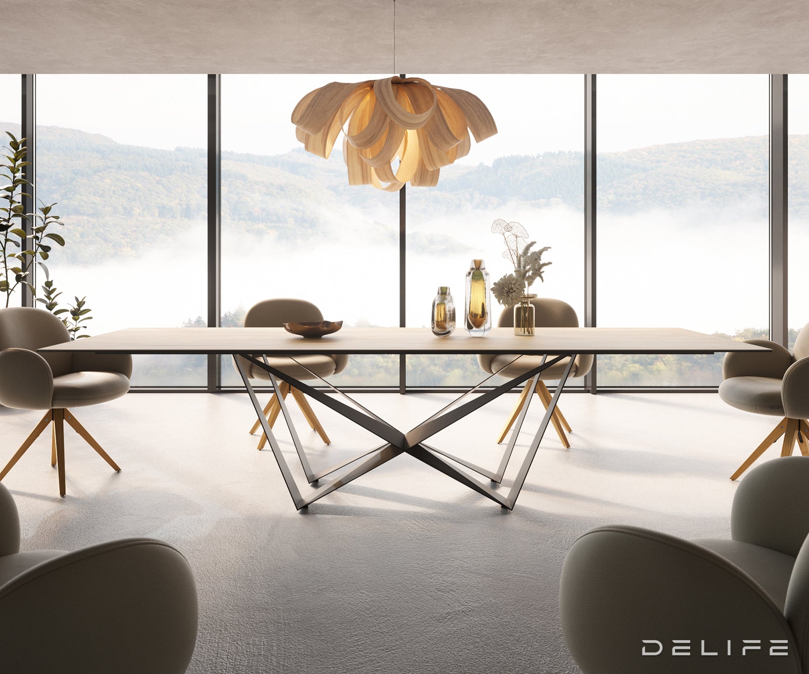 Blagovaonski stol Edge 300x100cm, Materijal: Keramika Laminam Sabbia