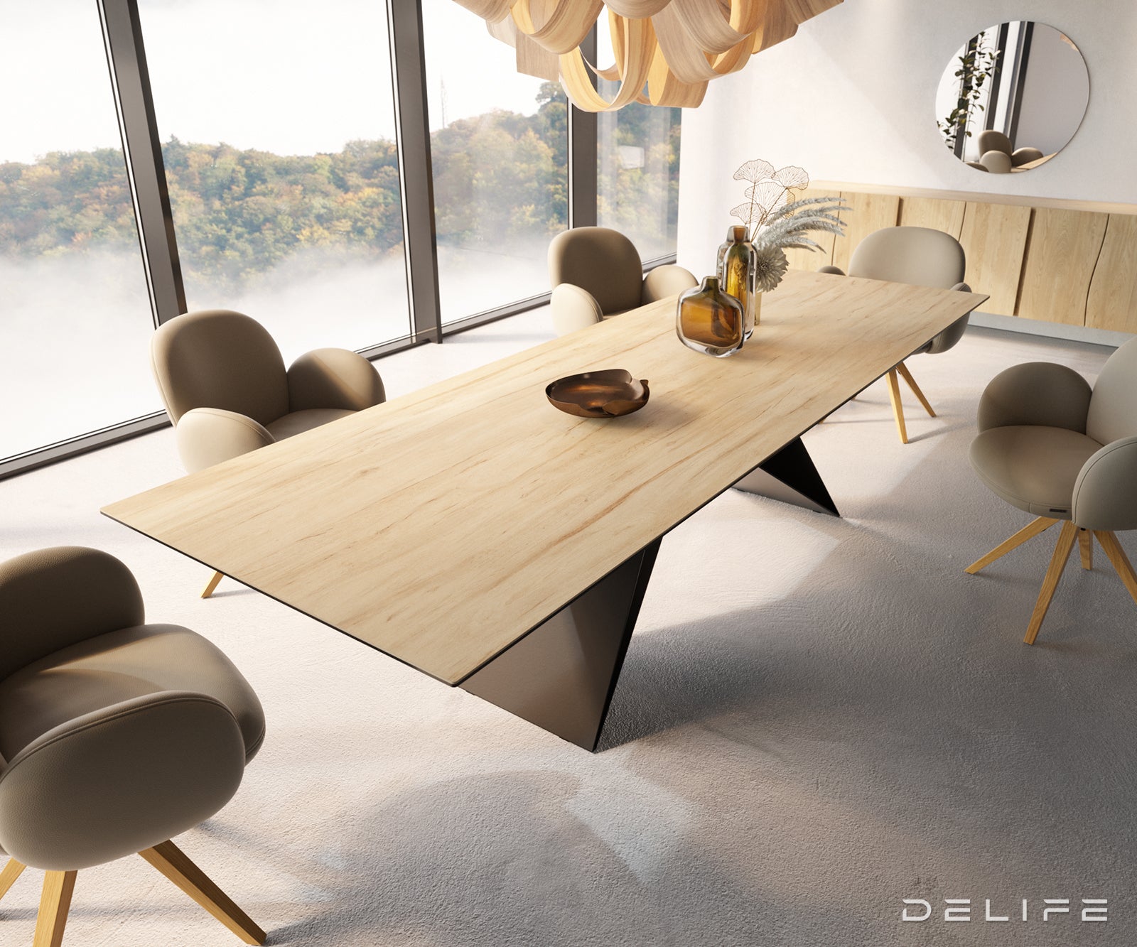 Blagovaonski stol Edge 300x100cm, Materijal: Keramika Laminam Sabbia