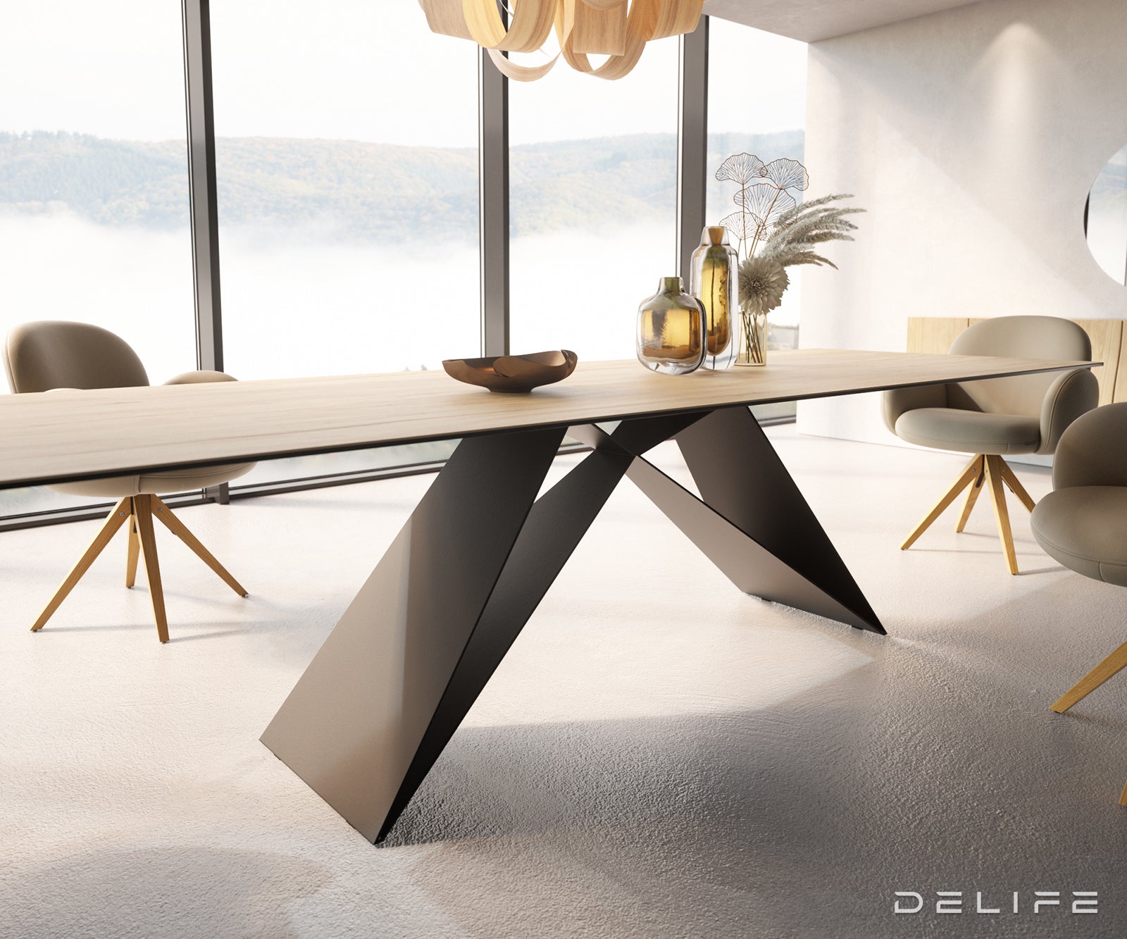 Blagovaonski stol Edge 300x100cm, Materijal: Keramika Laminam Sabbia