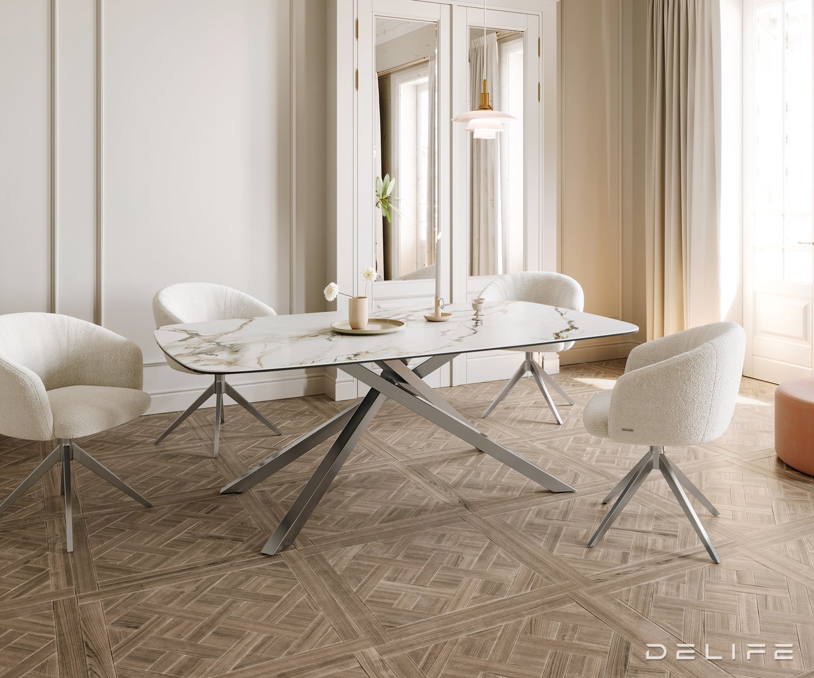 Blagovaonski stol Edge 200x100cm, Materijal: Keramika Calacatta Luxe