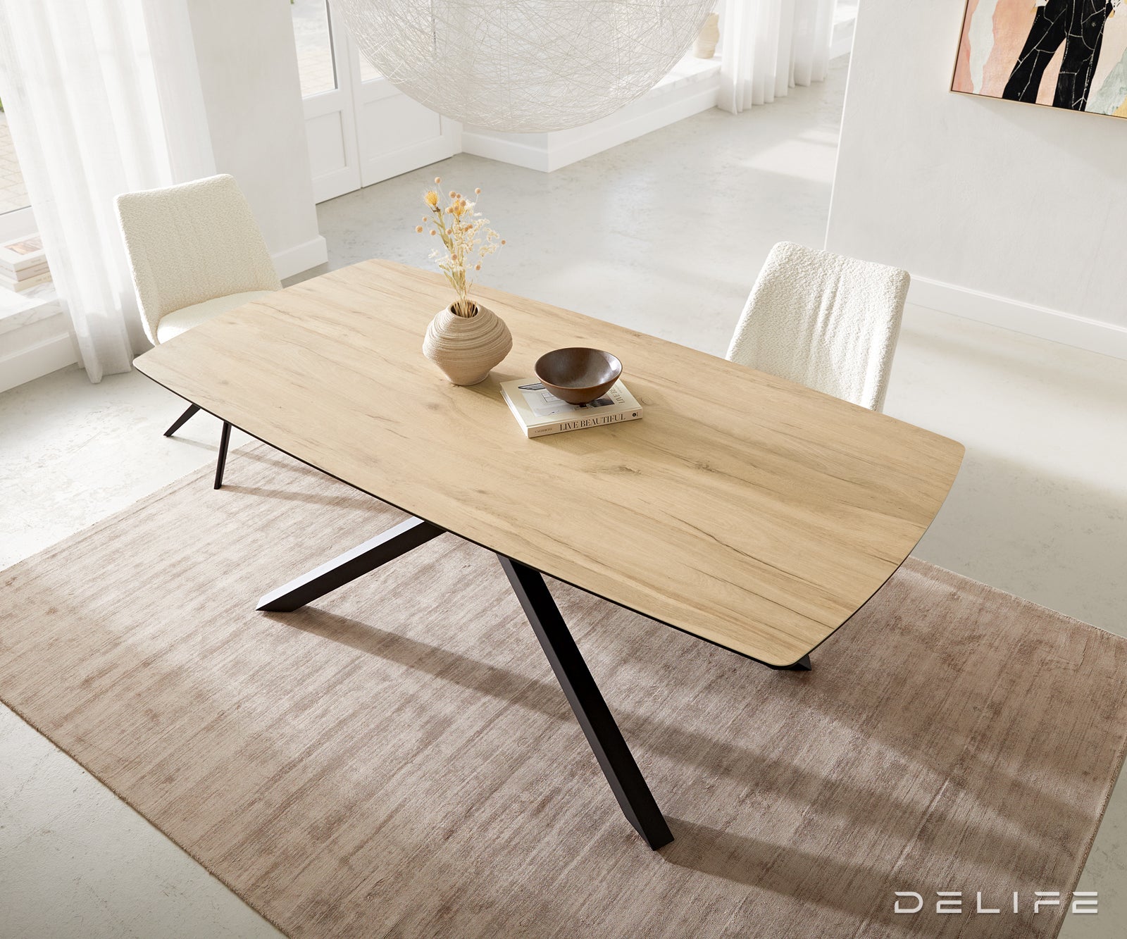 Blagovaonski stol Edge 200x100cm, Materijal: Keramika Laminam Sabbia