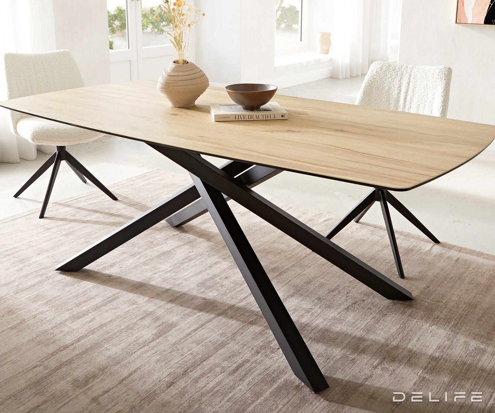 Blagovaonski stol Edge 200x100cm, Materijal: Keramika Laminam Sabbia