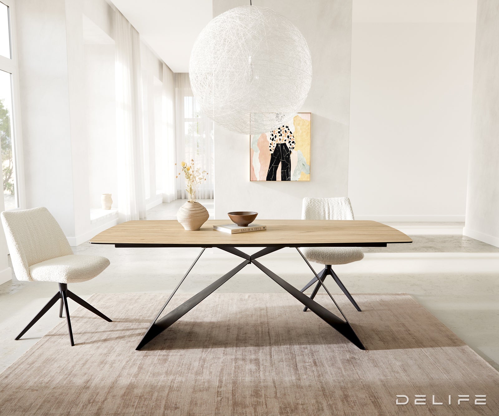 Blagovaonski stol Edge 200x100cm, Materijal: Keramika Laminam Sabbia