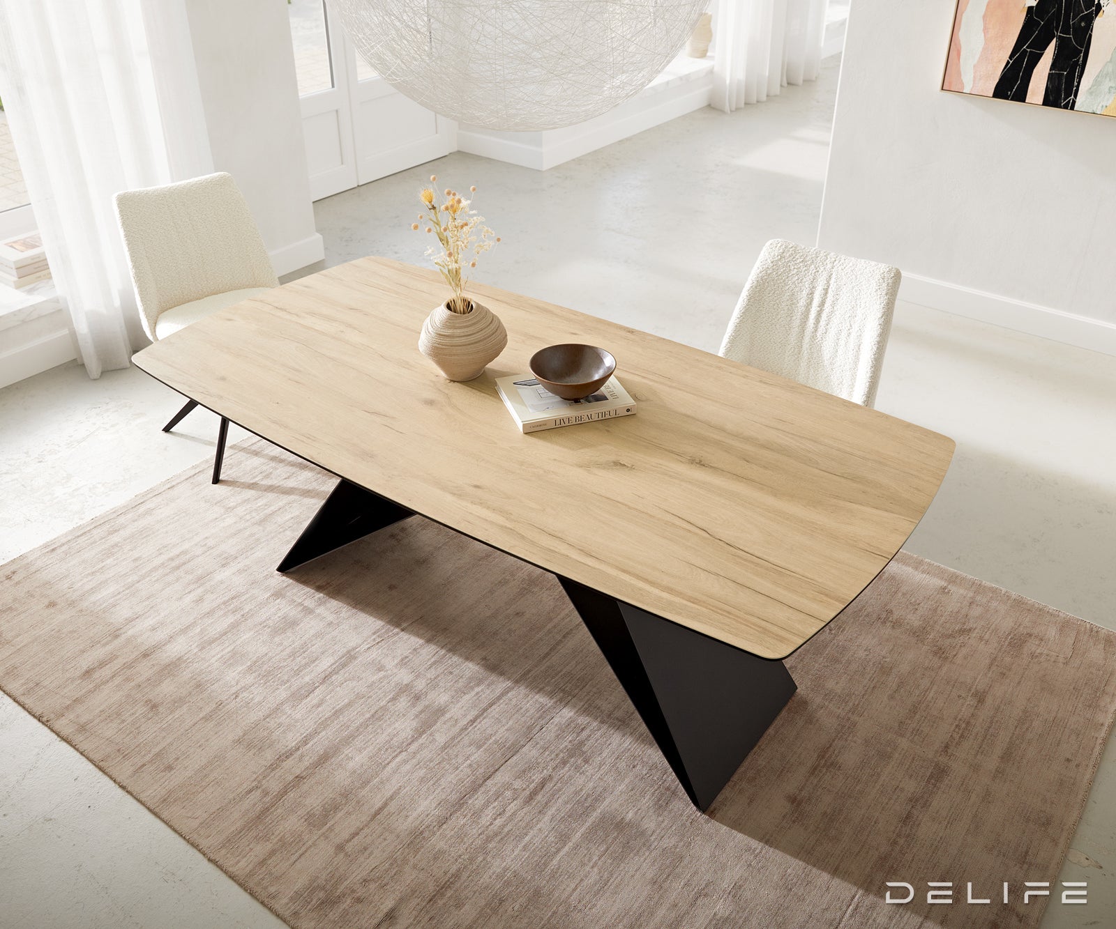 Blagovaonski stol Edge 200x100cm, Materijal: Keramika Laminam Sabbia