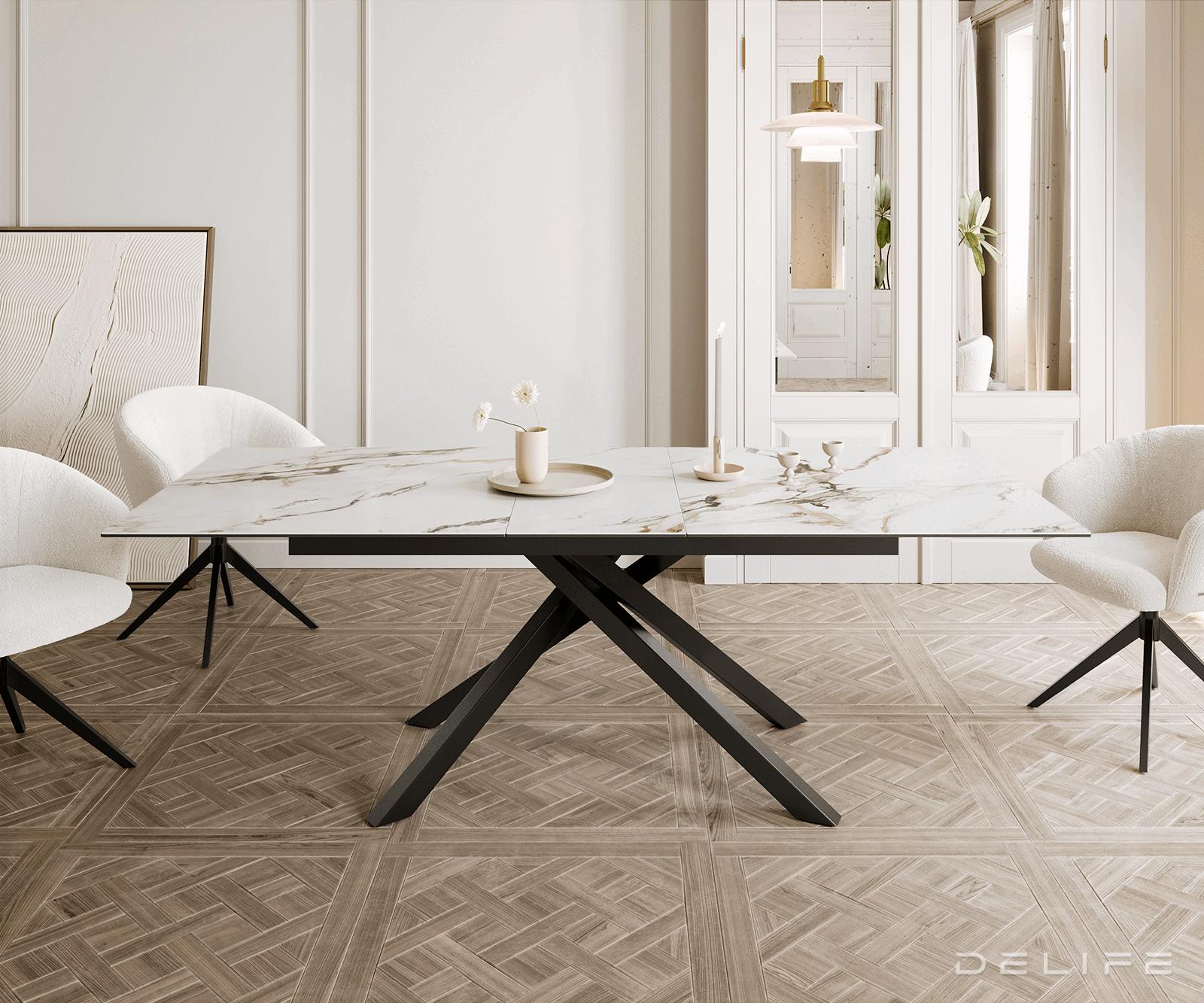 Produljivi stol Edge 180/220x100, Materijal: Keramika Calacatta Luxe