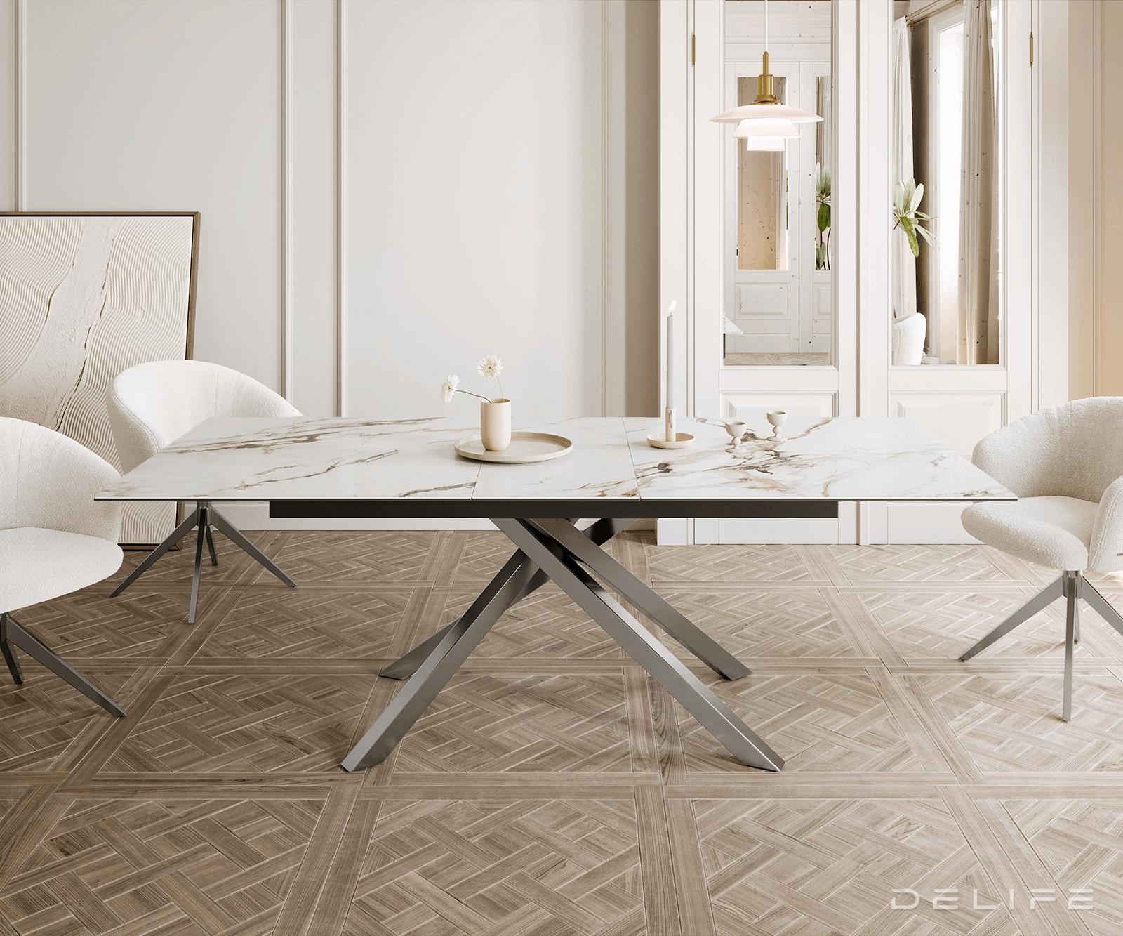 Produljivi stol Edge 180/220x100, Materijal: Keramika Calacatta Luxe