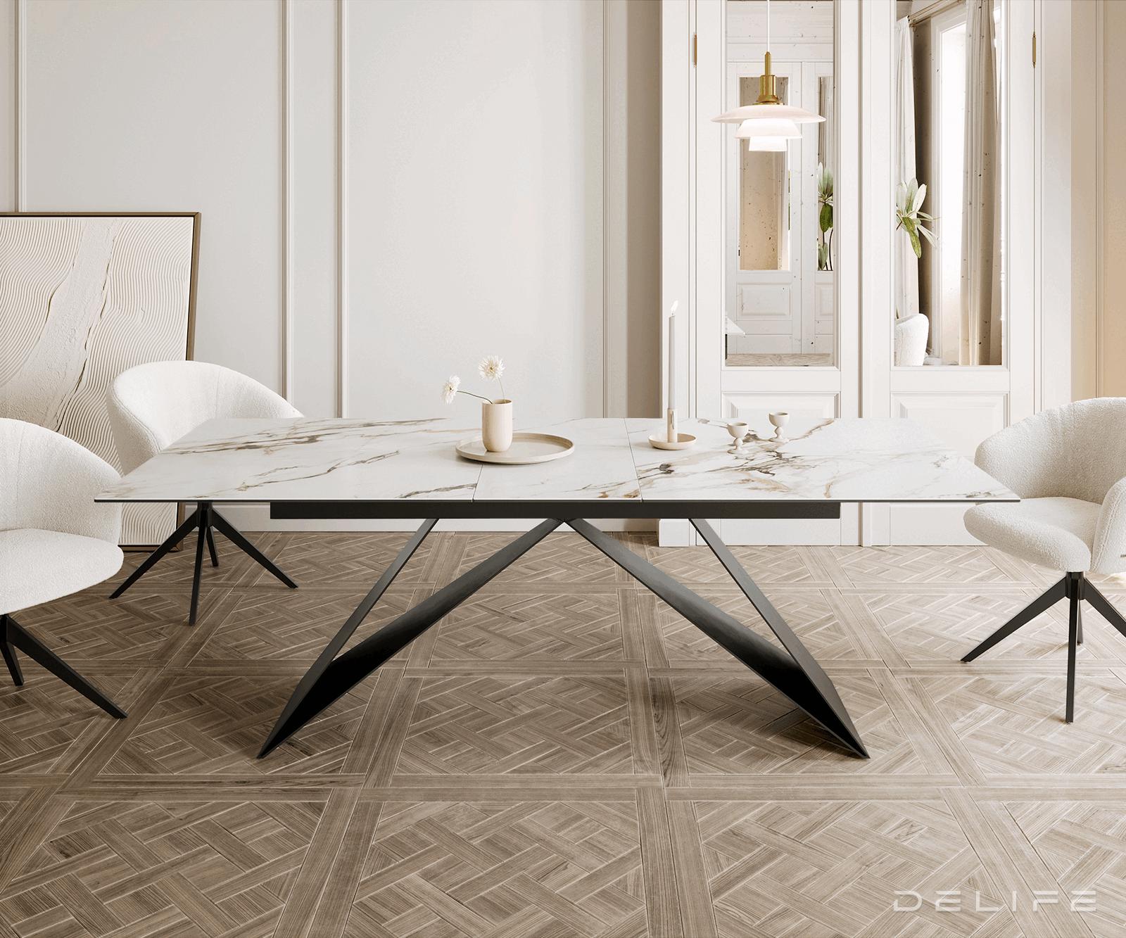 Produljivi stol Edge 180/220x100, Materijal: Keramika Calacatta Luxe