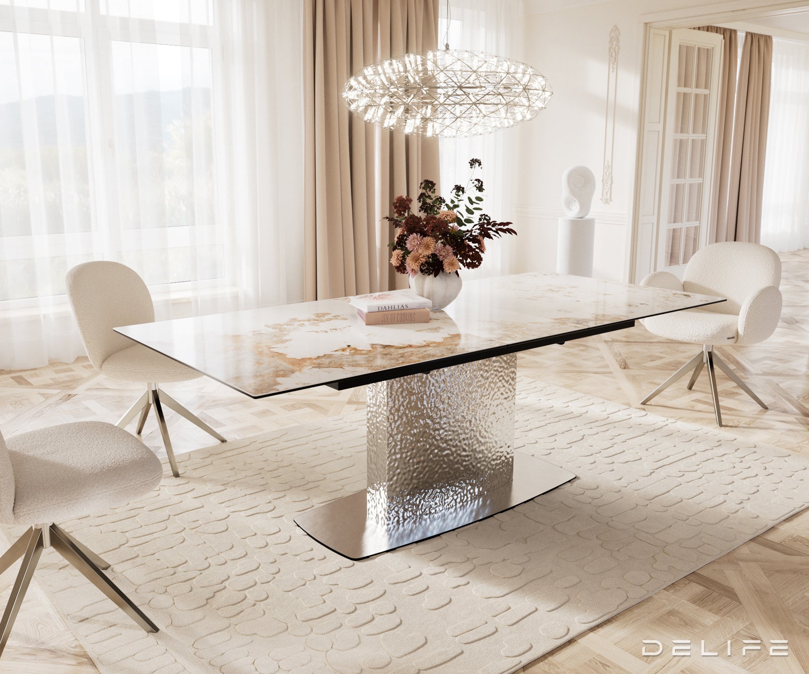 Produljivi stol Edge 180/220x100cm, Materijal: Keramika Minas Melange