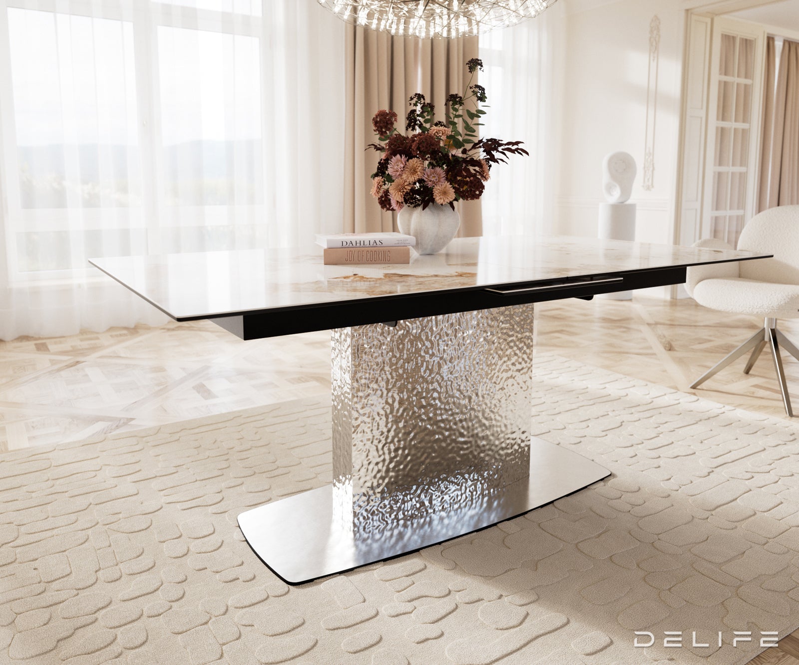 Produljivi stol Edge 180/220x100cm, Materijal: Keramika Minas Melange