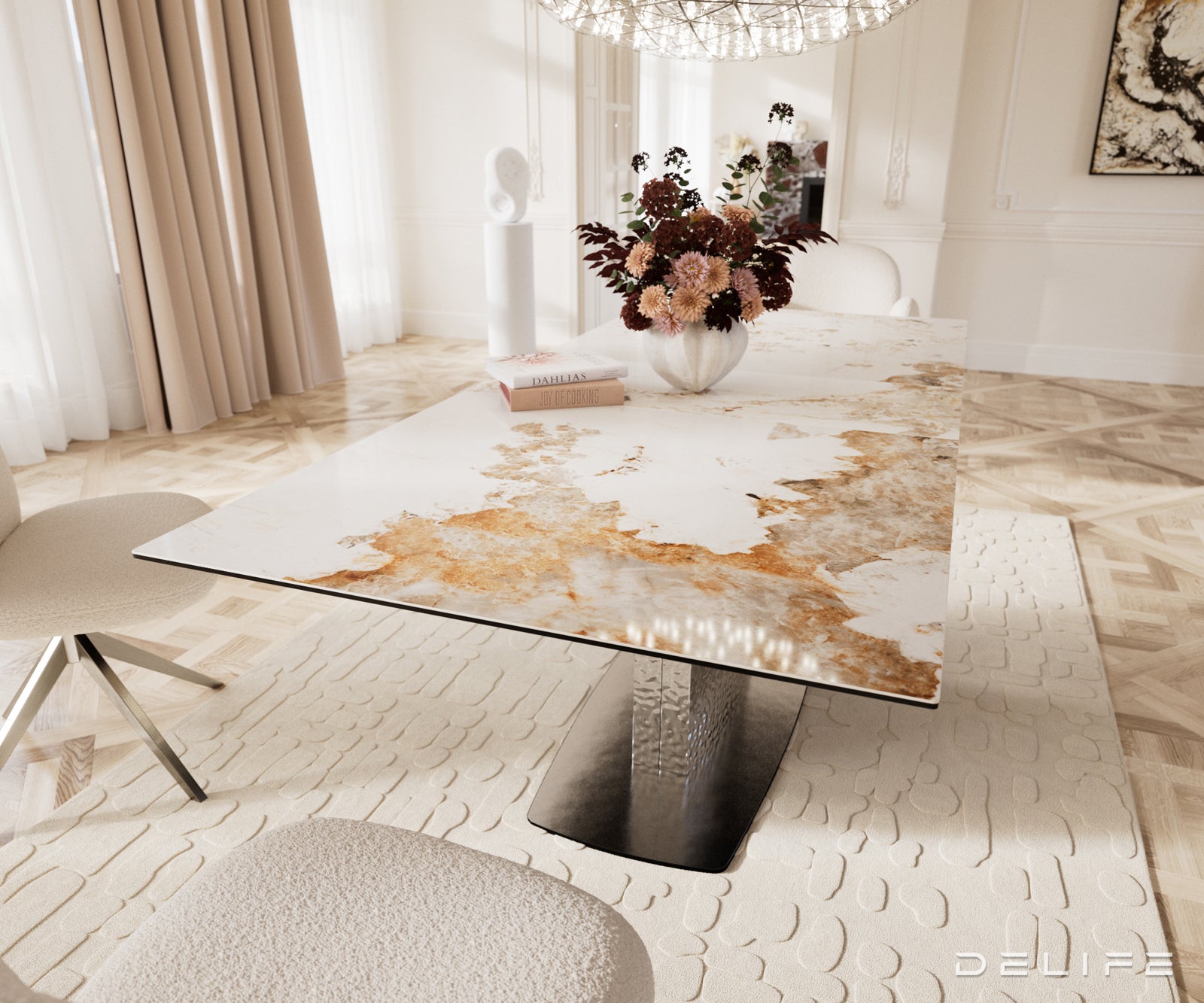 Produljivi stol Edge 180/220x100cm, Materijal: Keramika Minas Melange