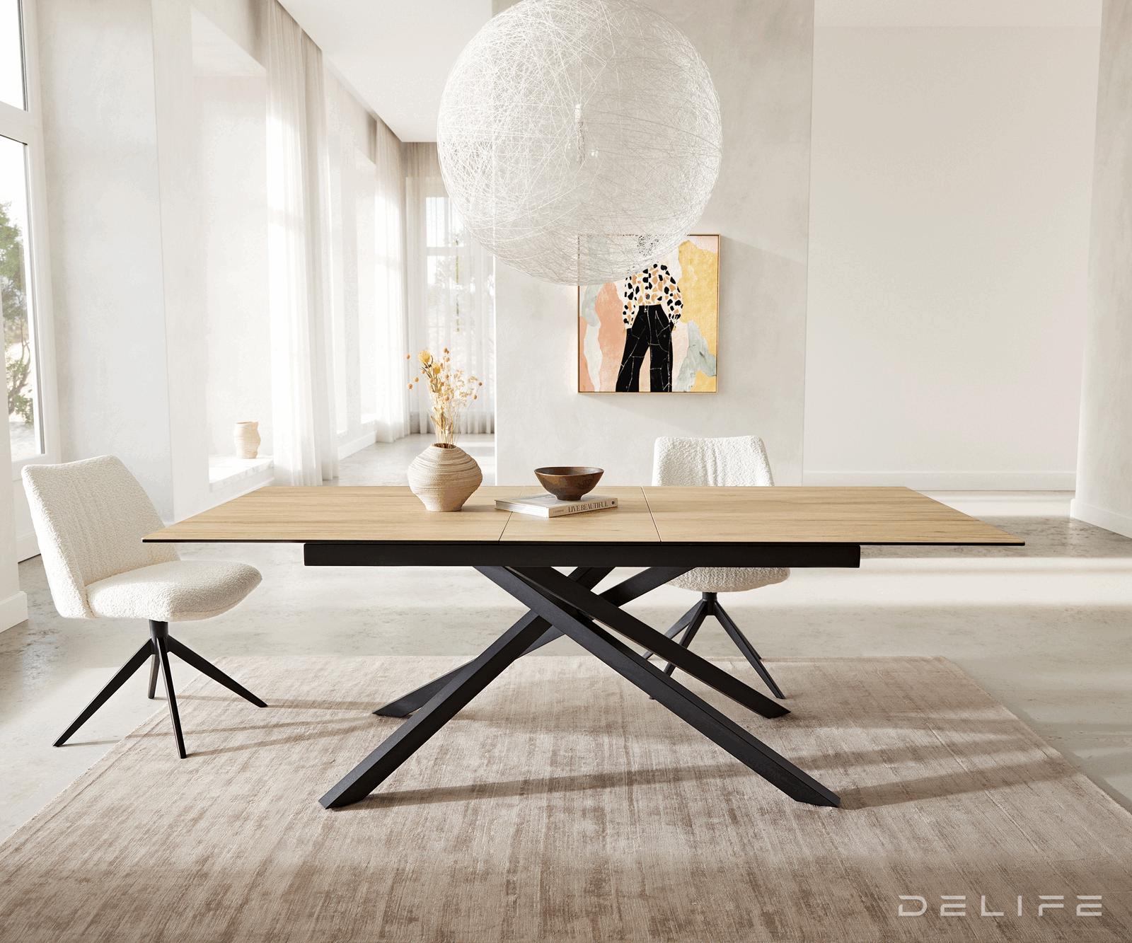 Produljivi stol Edge 180/220x100, Materijal: Keramika Laminam Sabbia