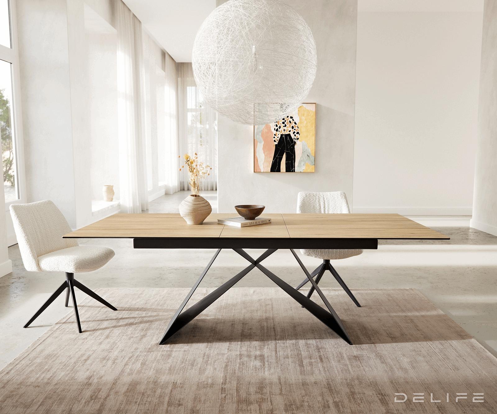 Produljivi stol Edge 180/220x100, Materijal: Keramika Laminam Sabbia