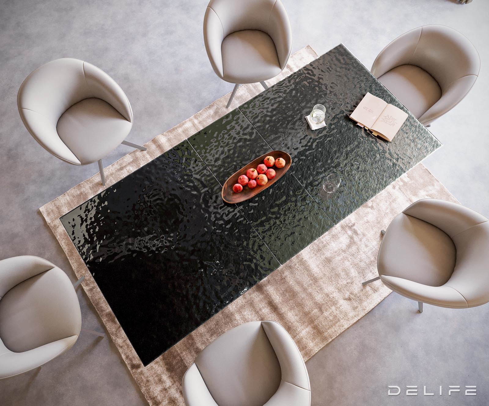 Blagovaonski stol Edge 180/220x100cm, Materijal: Staklo