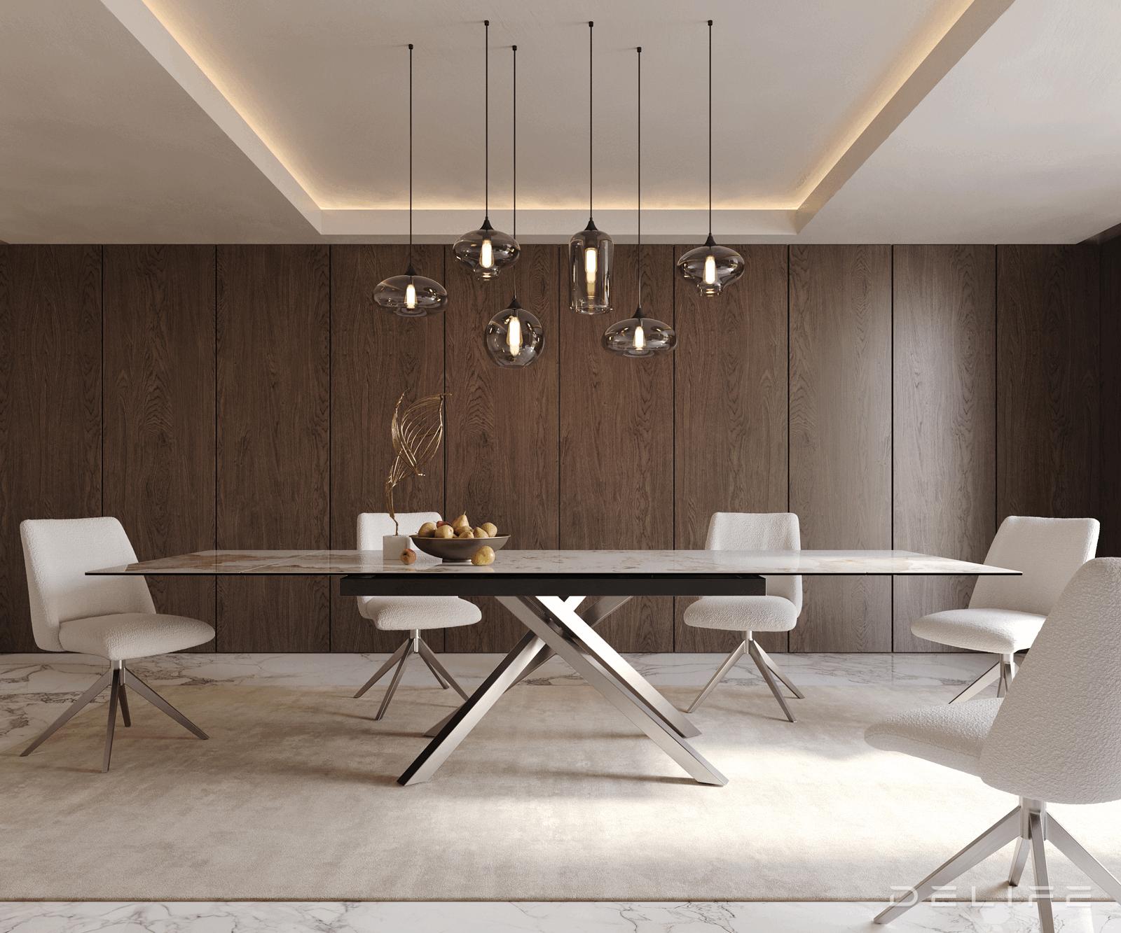 Produljivi stol Edge 200/300x100, Materijal: Keramika Minas Melange