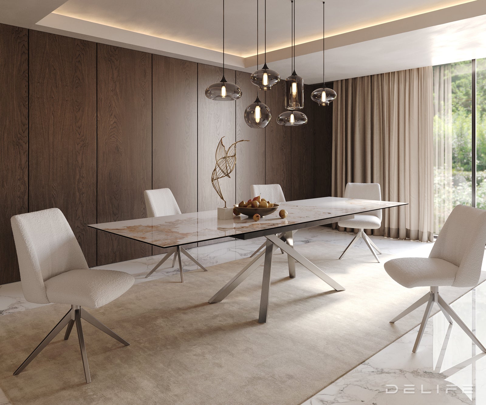 Produljivi stol Edge 200/300x100, Materijal: Keramika Minas Melange