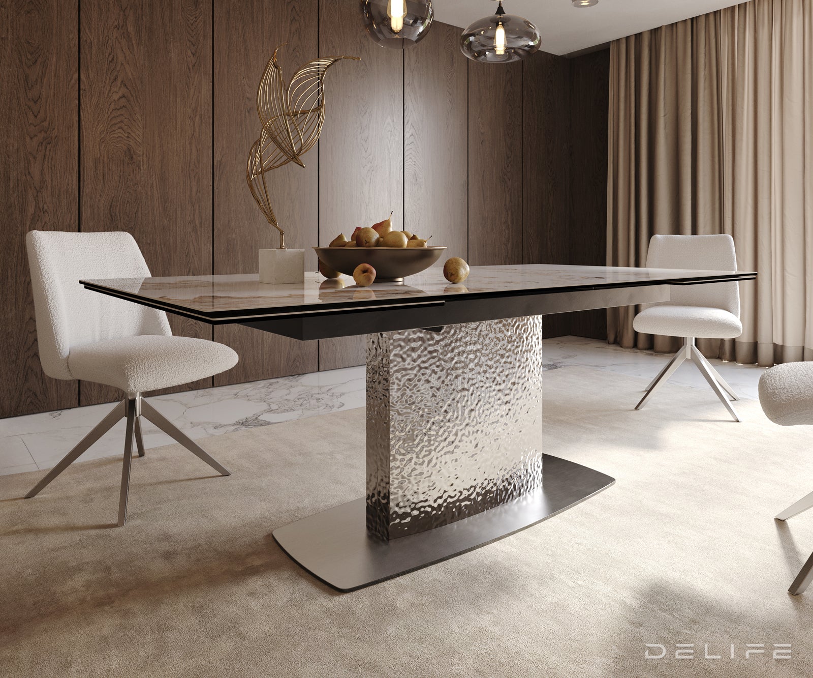 Produljivi stol Edge 200/300x100, Materijal: Keramika Minas Melange