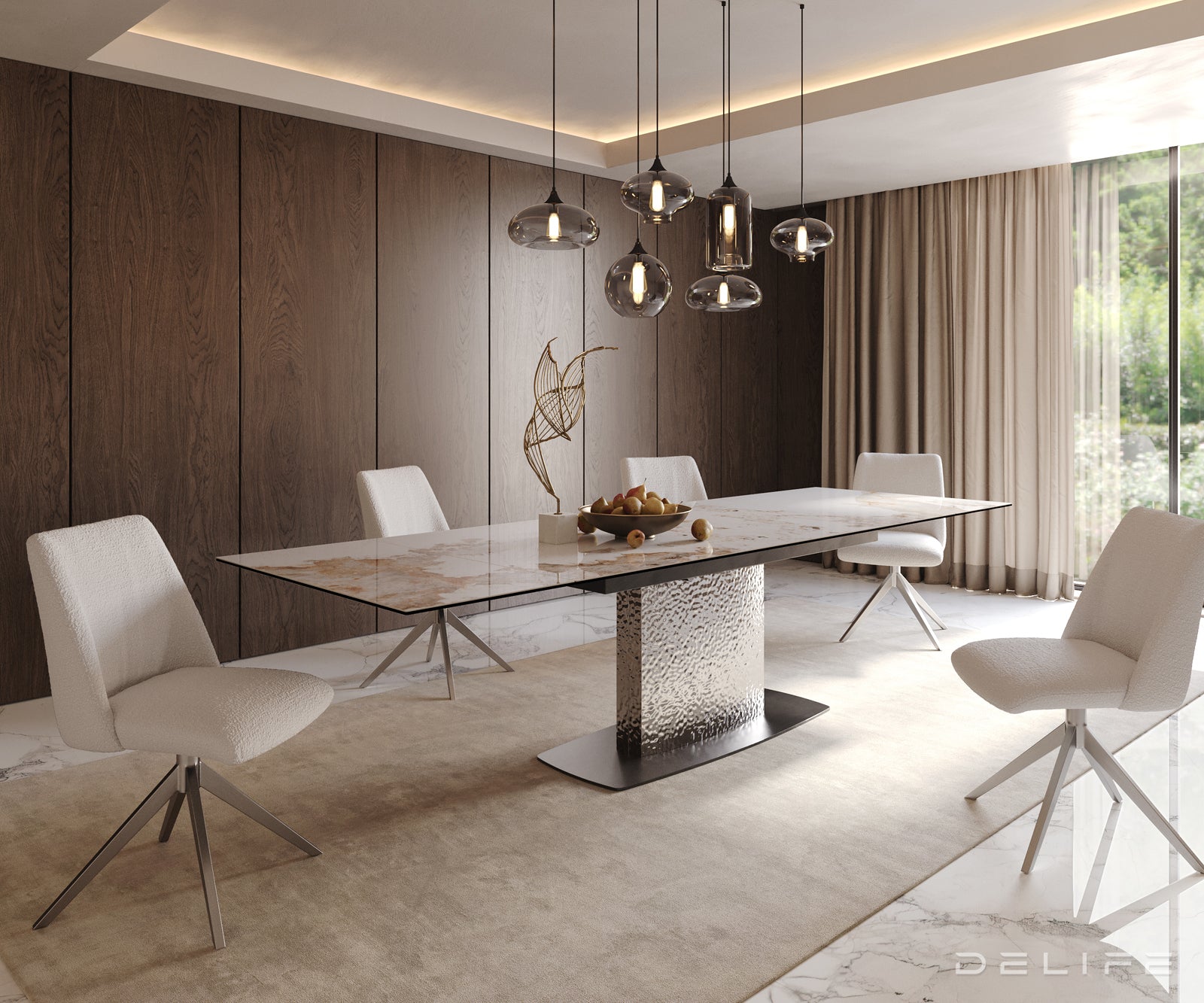 Produljivi stol Edge 200/300x100, Materijal: Keramika Minas Melange