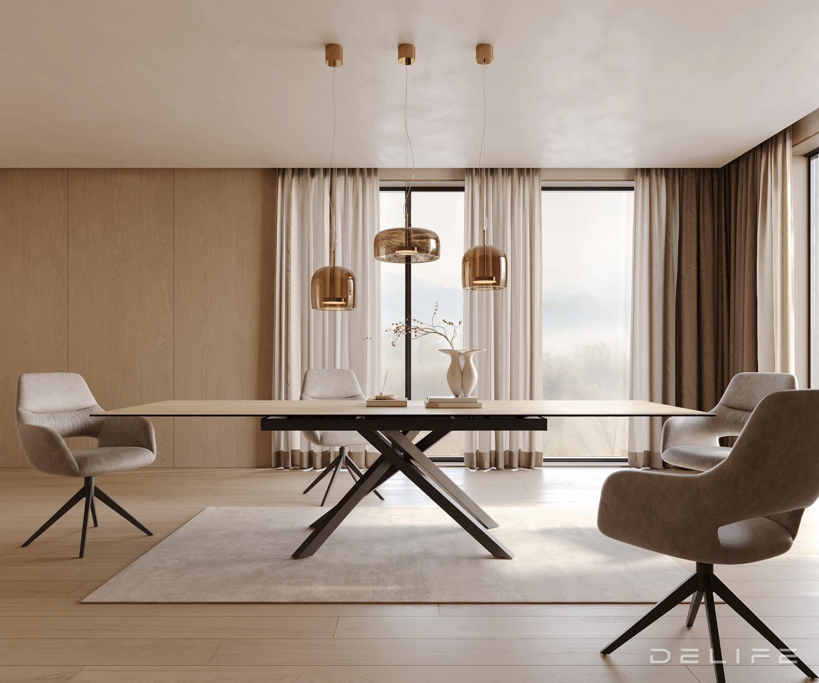 Produljivi stol Edge 200/300x100, Materijal: Keramika Laminam Sabbia