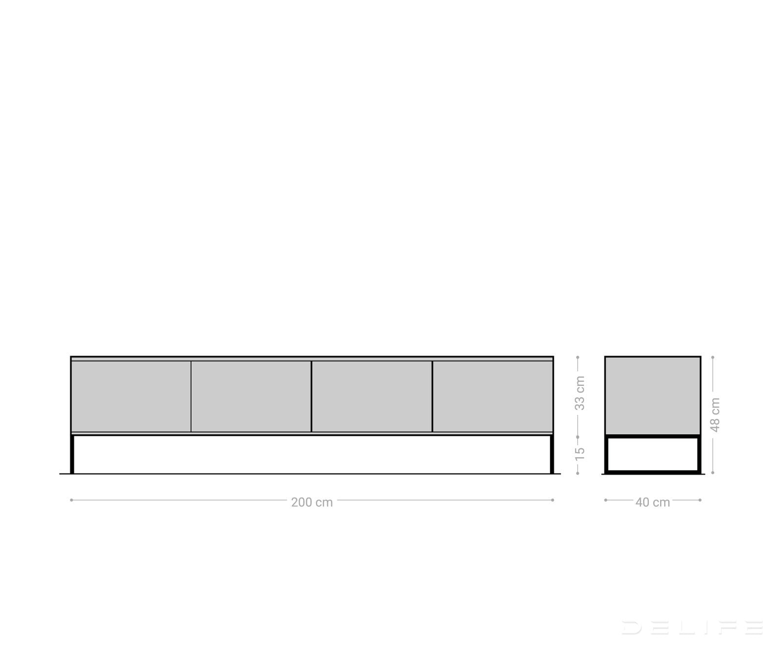 TV Komoda Sivela 200cm, Materijal: Mango