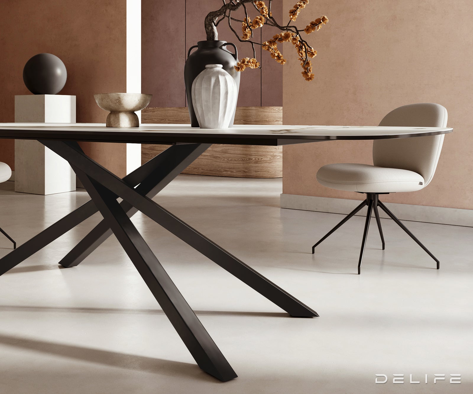 Blagovaonski stol Edge 240x120cm, Materijal: Keramika Calacatta Luxe