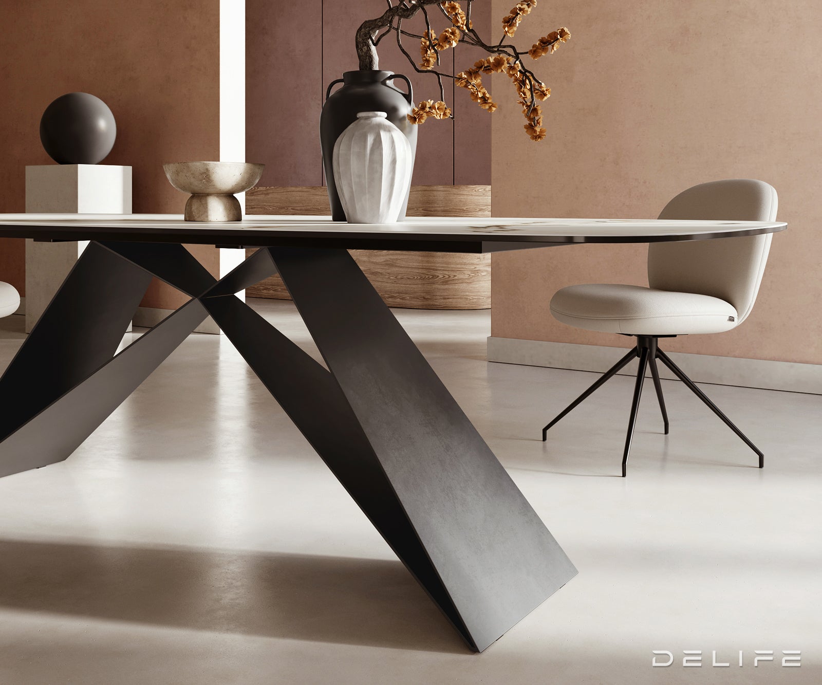 Blagovaonski stol Edge 240x120cm, Materijal: Keramika Calacatta Luxe