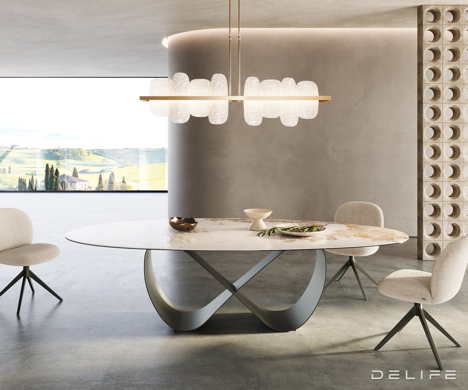 Stol za blagovaonicu s keramičkom pločom Minas Melange