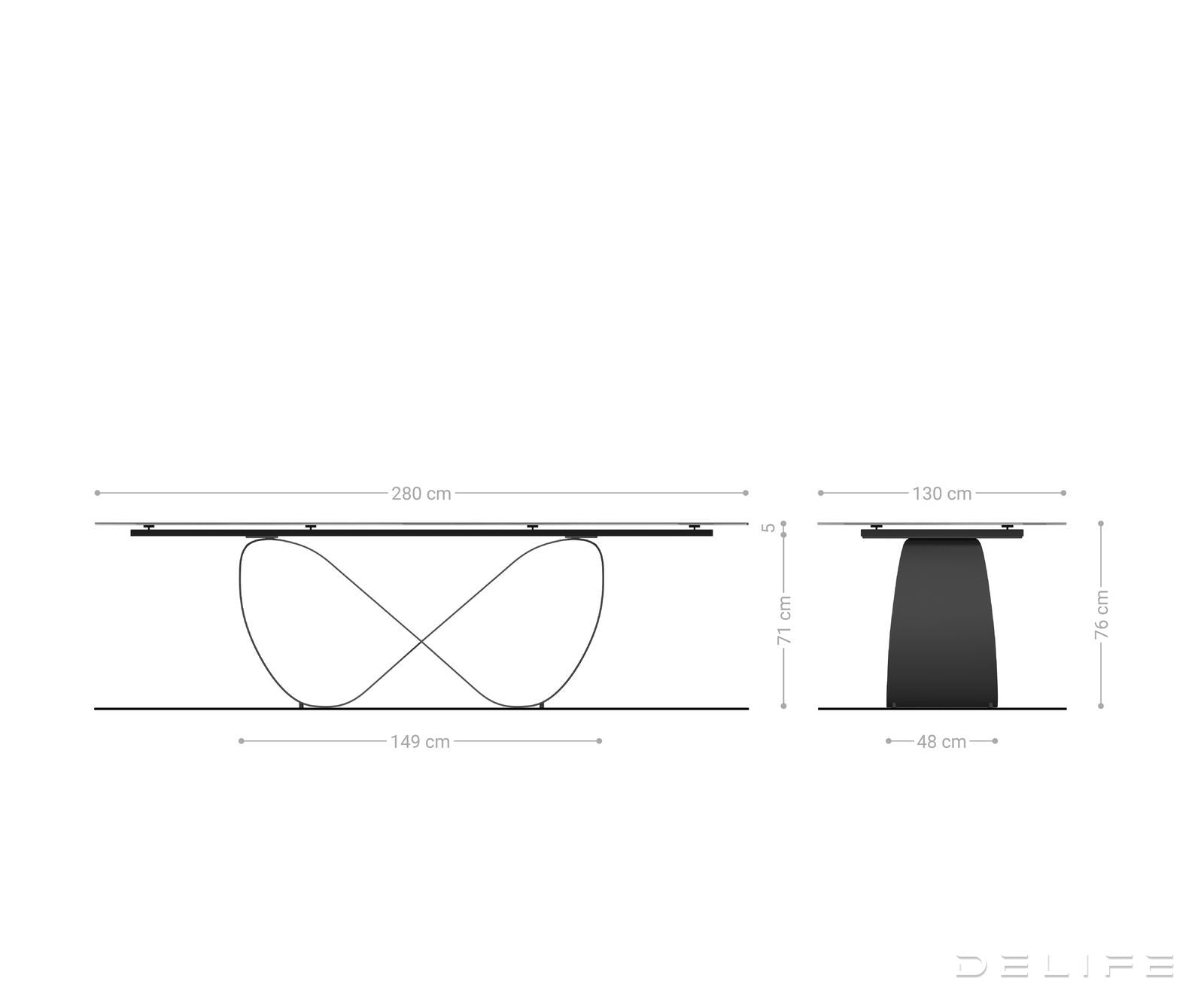 Blagovaonski stol od keramike - dimenzije