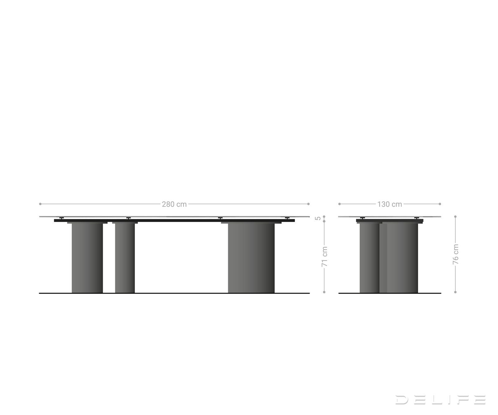 Blagovaonski stol od keramike - dimenzije