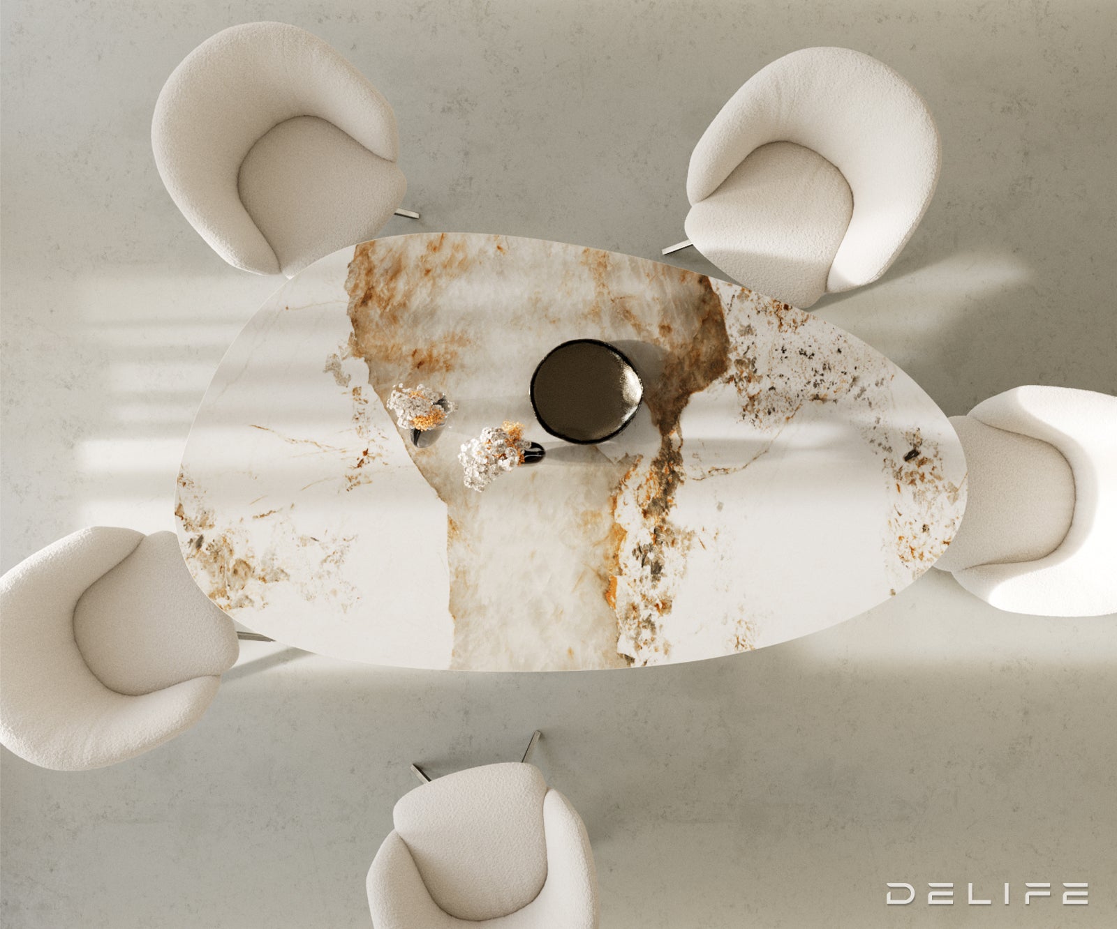 Blagovaonski stol od keramike u boji Minas Melange