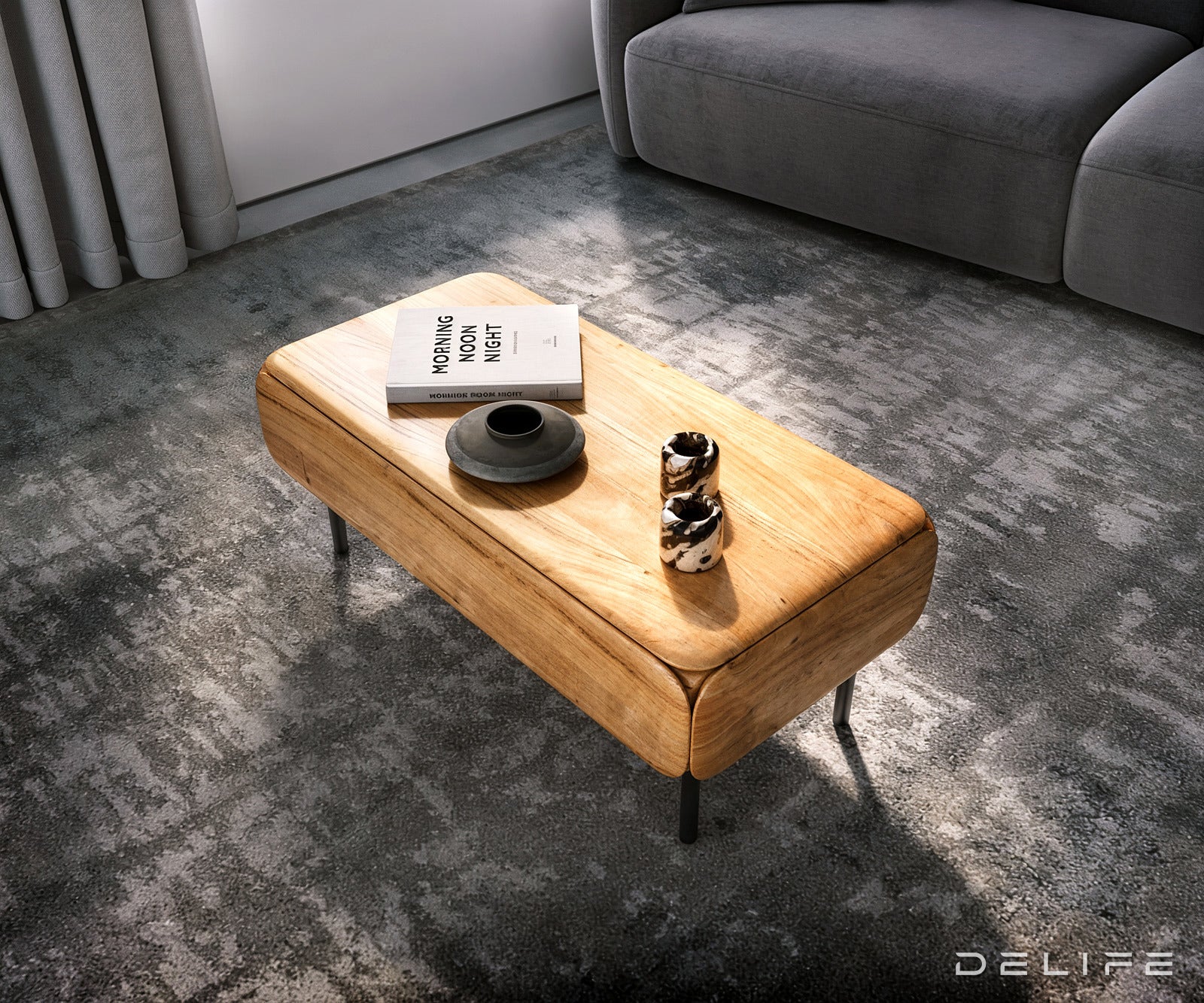 Klub stolić Shavani 100x50cm, Materijal: Bagrem