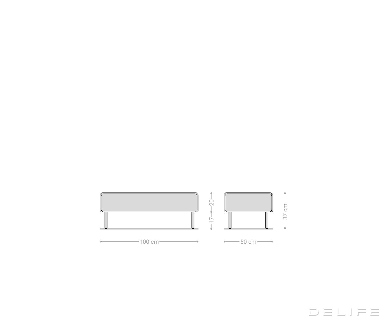 Klub stolić Shavani 100x50cm, Materijal: Bagrem