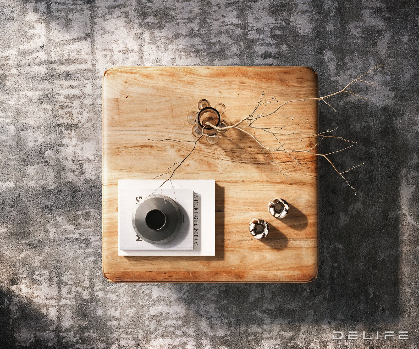 Klub stolić Shavani 90x90cm, Materijal: Bagrem