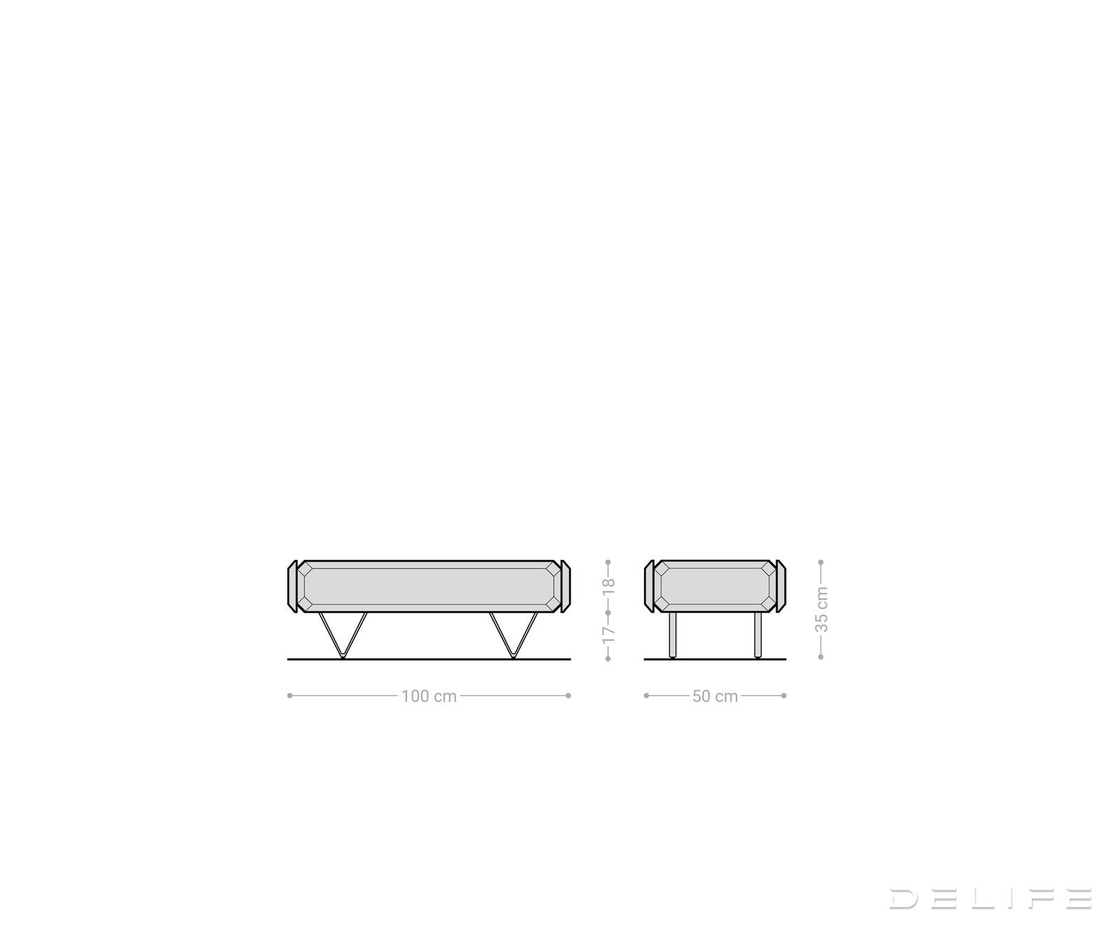 Klub stolić Kiano 100x50cm, Materijal: Bagrem
