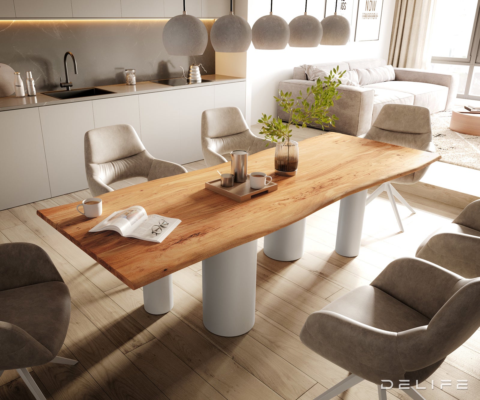 Blagovaonski stol Edge 260x100cm, Materijal: Bagrem
