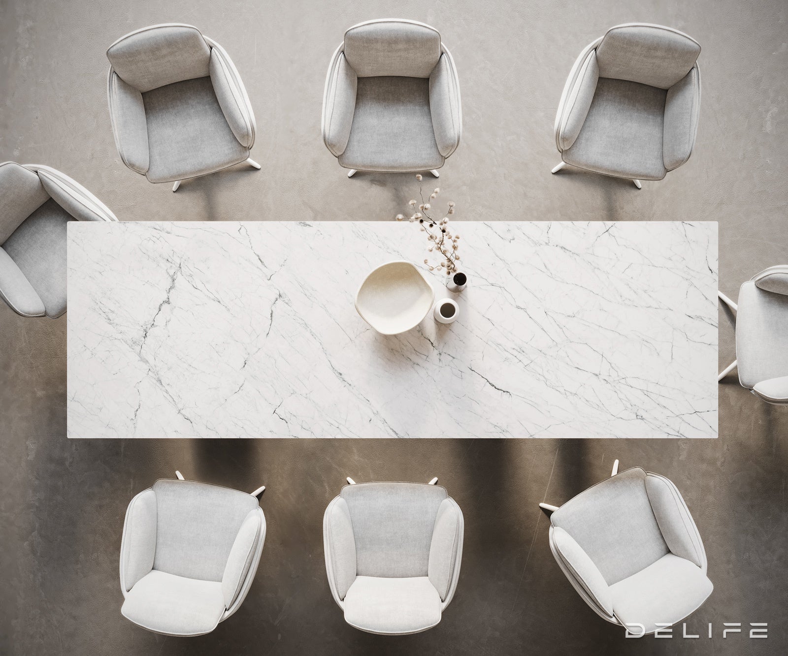 Blagovaonski stol Edge 300x100cm, Materijal: Keramika Laminam Statuarietto