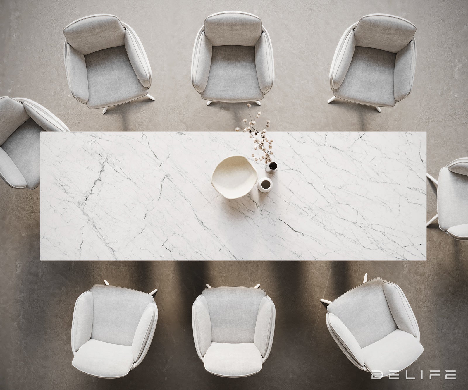 Blagovaonski stol Edge 300x100cm, Materijal: Keramika Laminam Statuarietto