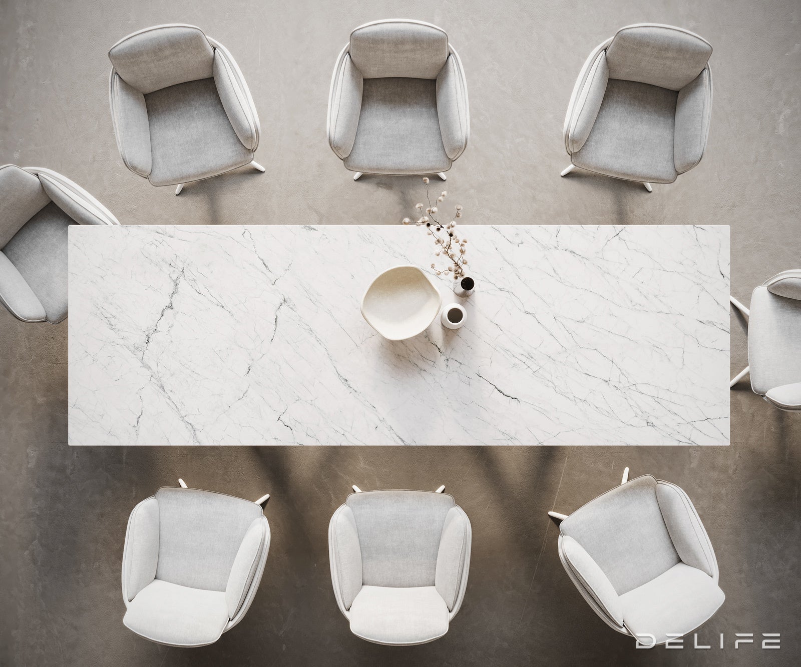 Blagovaonski stol Edge 300x100cm, Materijal: Keramika Laminam Statuarietto