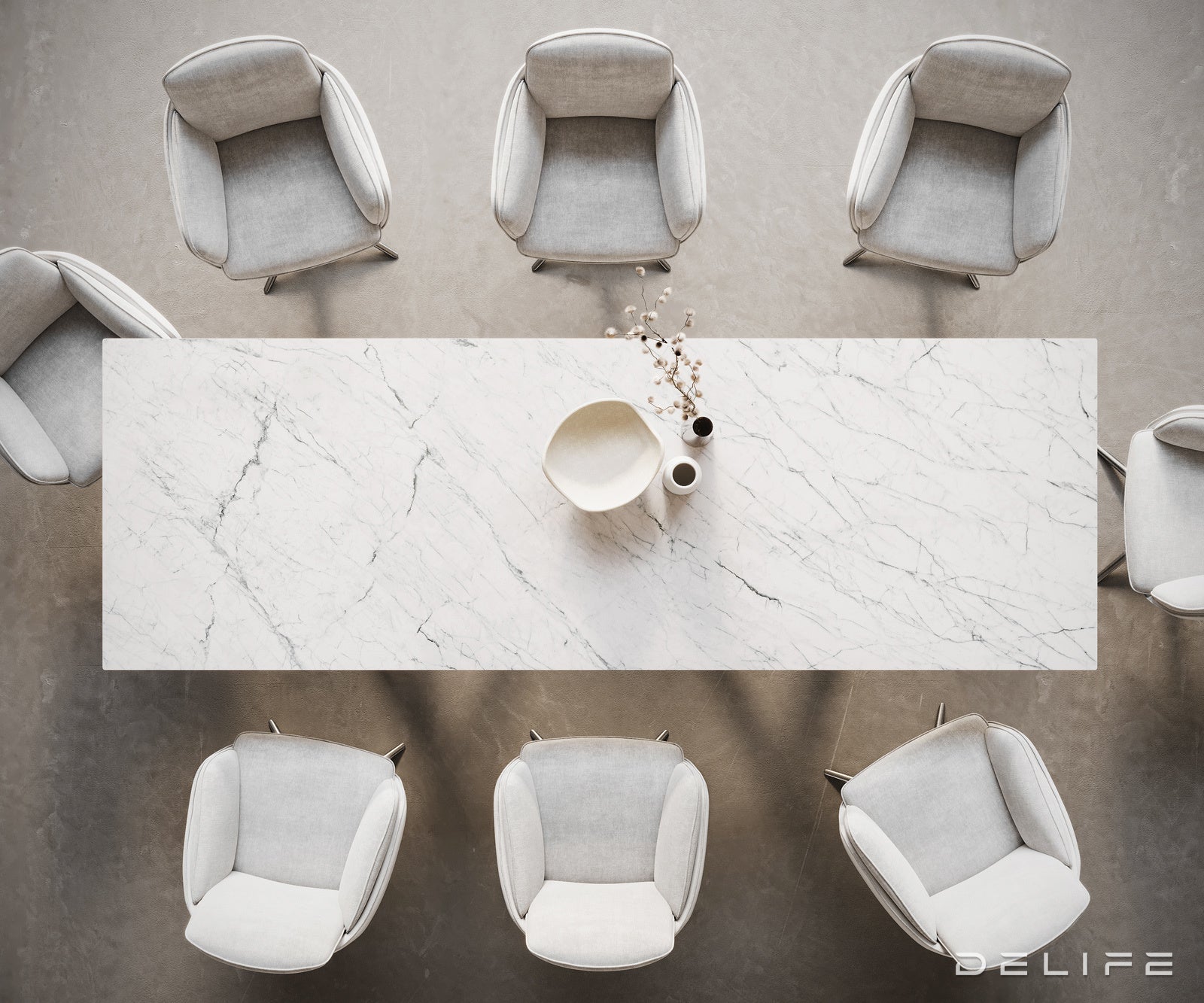 Blagovaonski stol Edge 300x100cm, Materijal: Keramika Laminam Statuarietto