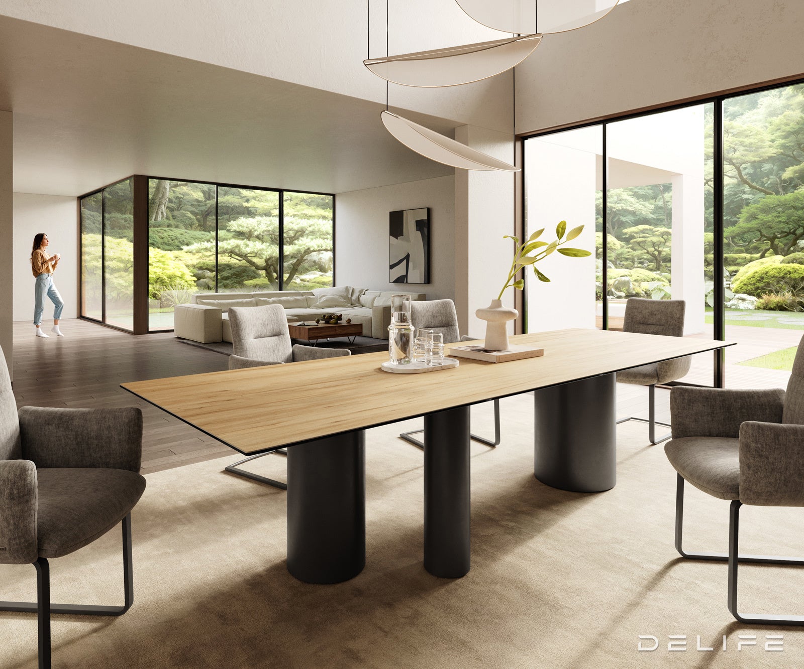 Blagovaonski stol Edge 300x100cm, Materijal: Keramika Laminam Sabbia