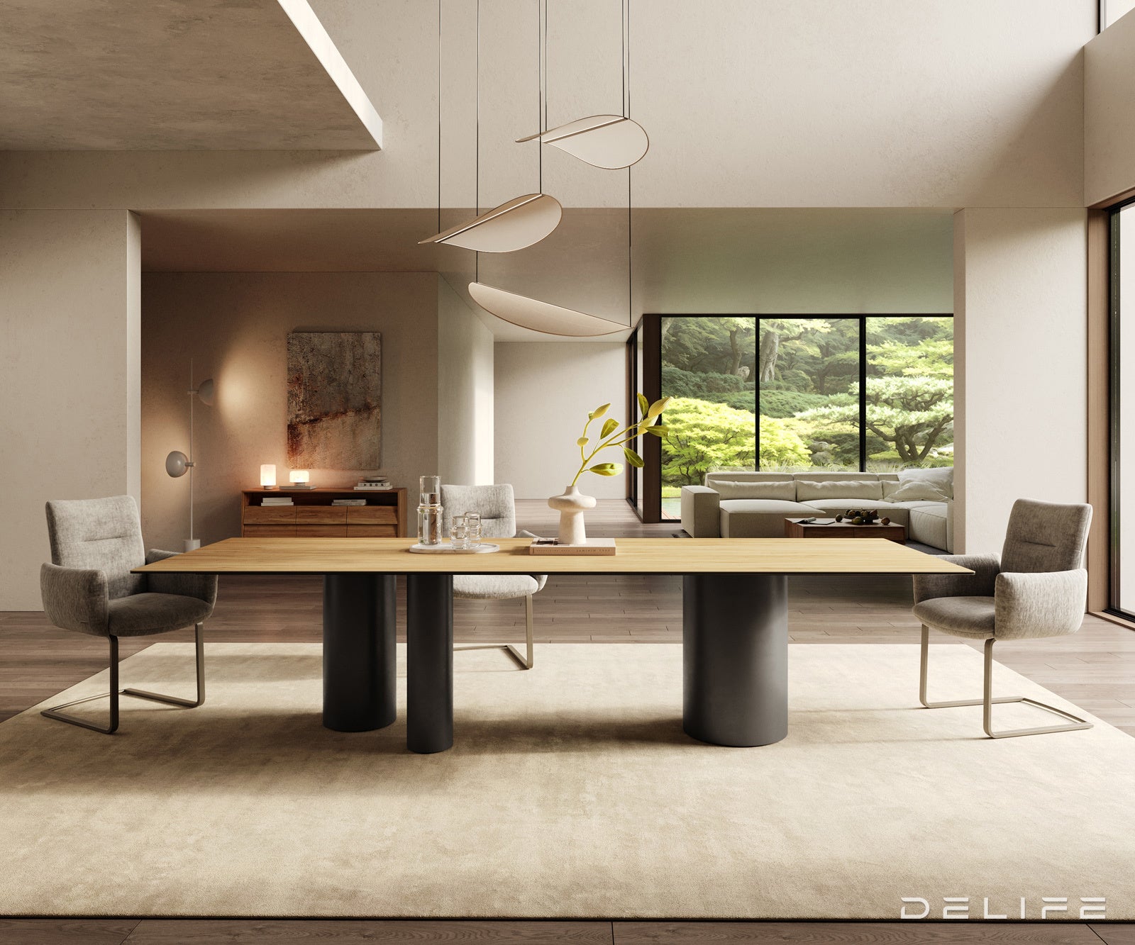 Blagovaonski stol Edge 300x100cm, Materijal: Keramika Laminam Sabbia