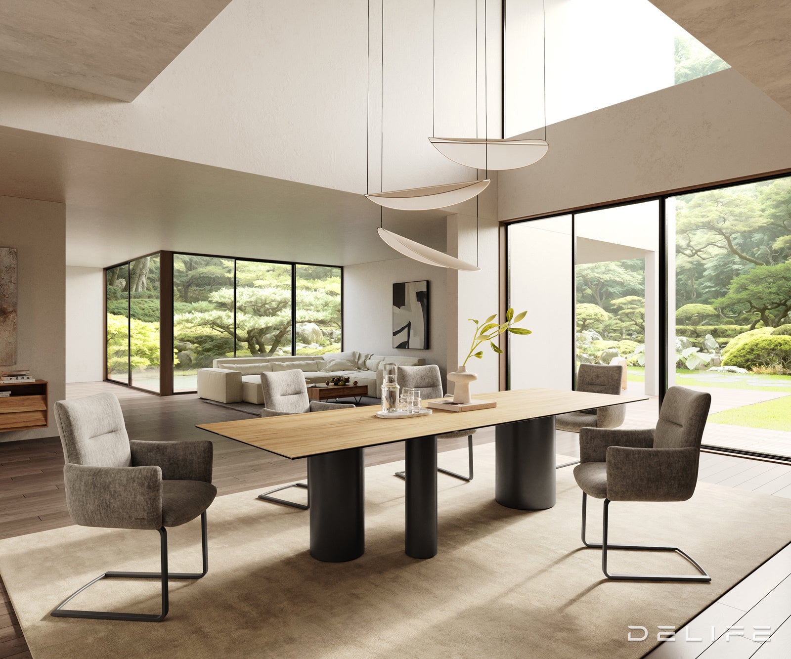 Blagovaonski stol Edge 300x100cm, Materijal: Keramika Laminam Sabbia