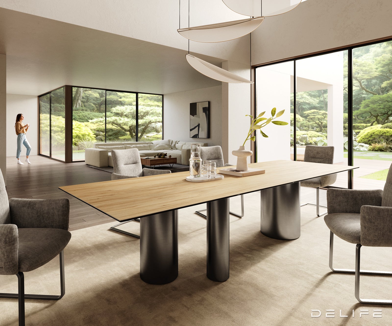 Blagovaonski stol Edge 300x100cm, Materijal: Keramika Laminam Sabbia