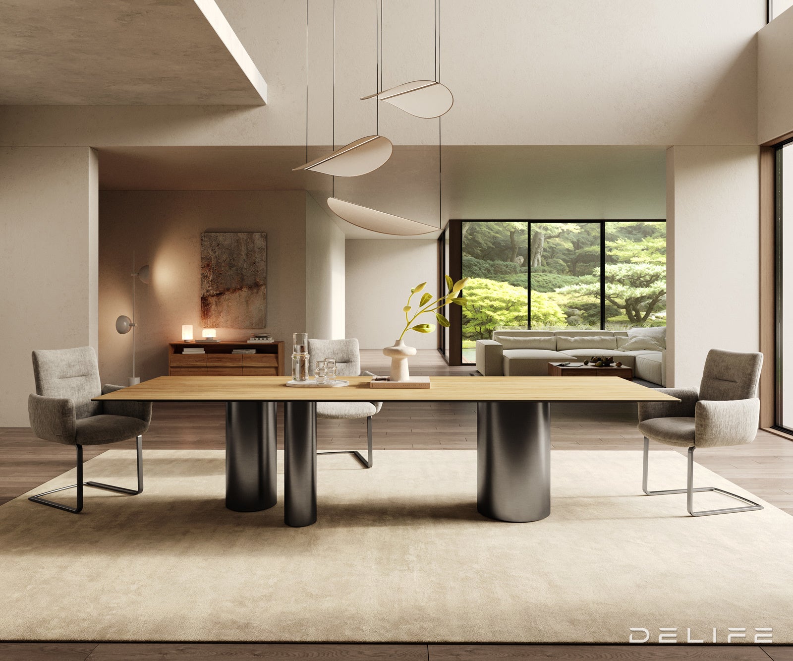 Blagovaonski stol Edge 300x100cm, Materijal: Keramika Laminam Sabbia