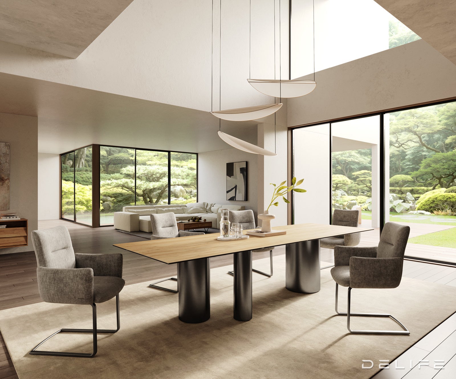 Blagovaonski stol Edge 300x100cm, Materijal: Keramika Laminam Sabbia