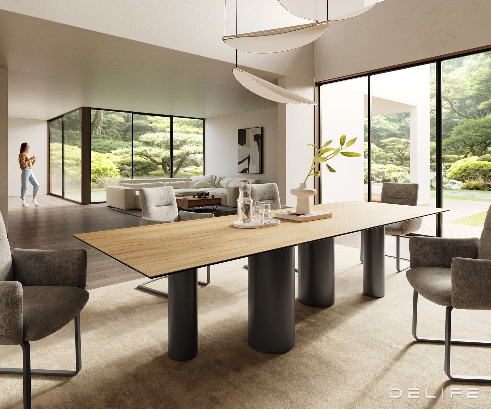 Blagovaonski stol Edge 300x100cm, Materijal: Keramika Laminam Sabbia