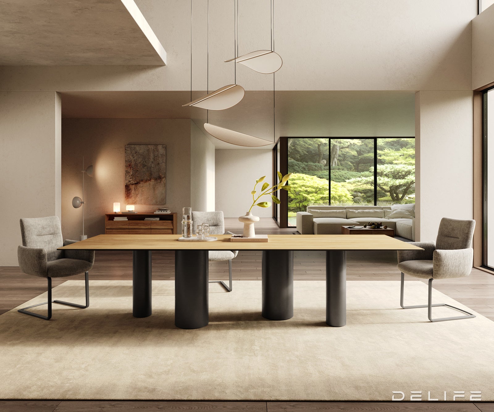 Blagovaonski stol Edge 300x100cm, Materijal: Keramika Laminam Sabbia