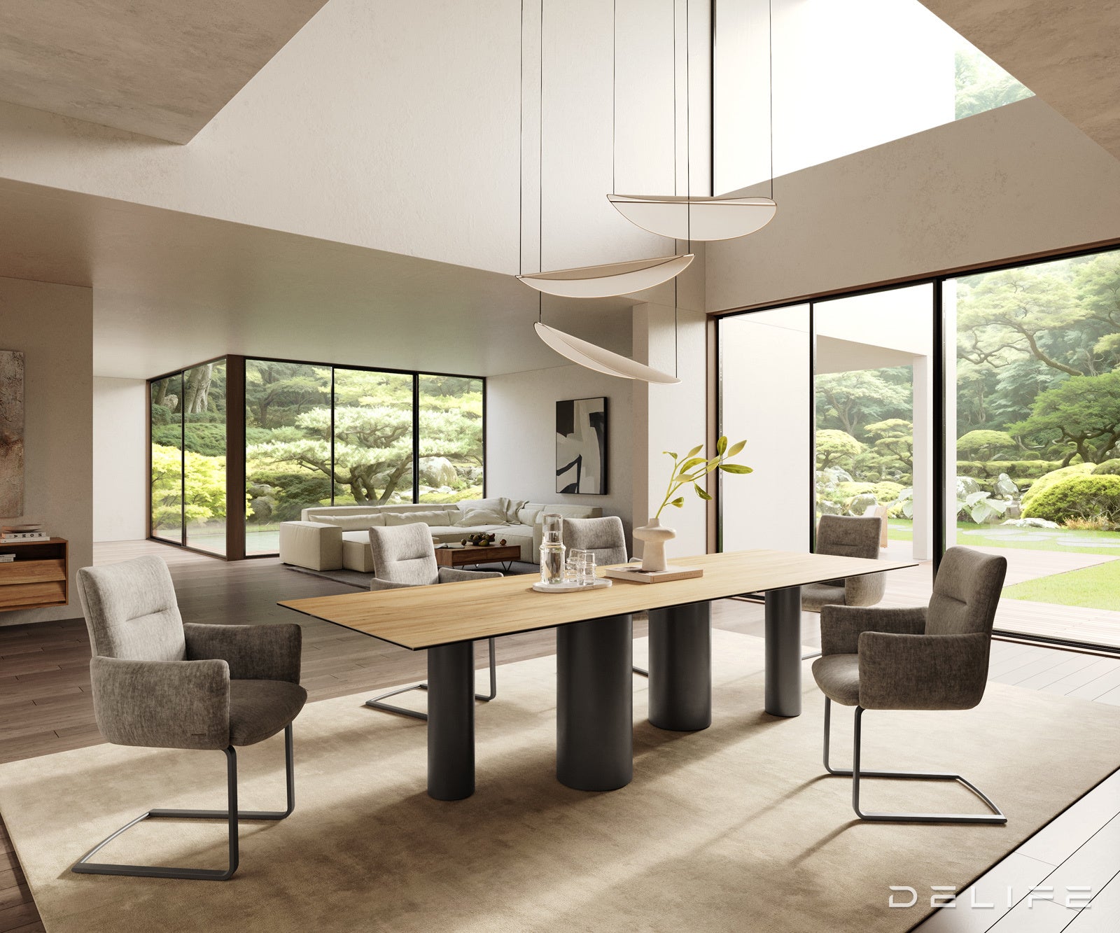 Blagovaonski stol Edge 300x100cm, Materijal: Keramika Laminam Sabbia