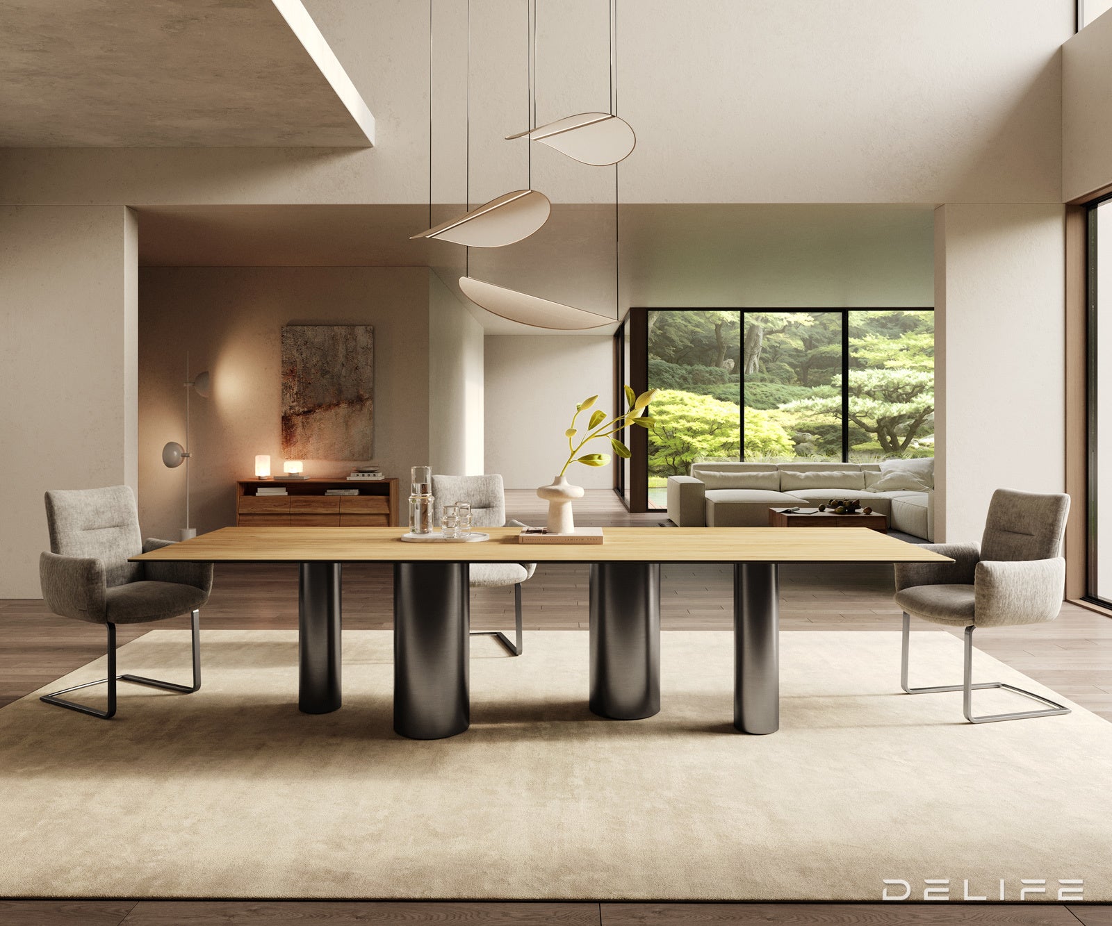 Blagovaonski stol Edge 300x100cm, Materijal: Keramika Laminam Sabbia